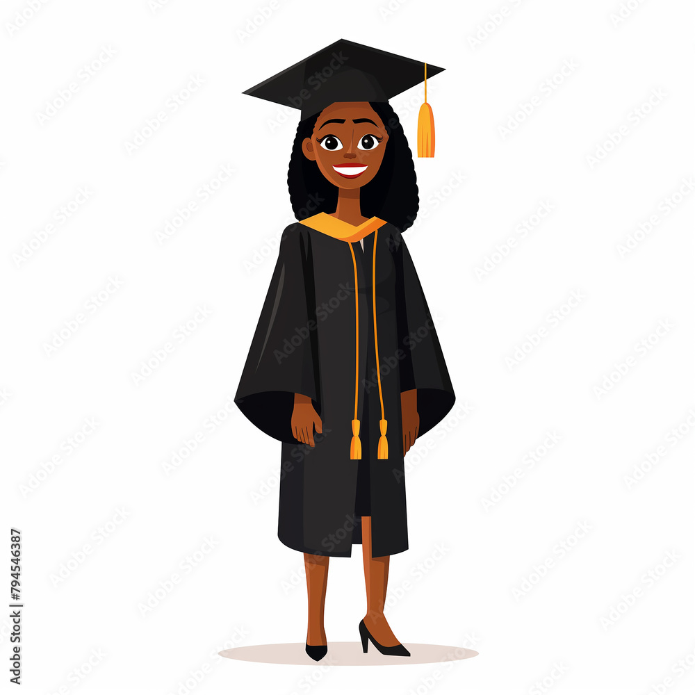 graduate student with diploma in Cap and Gown graduate student with diploma in Cap and Gown