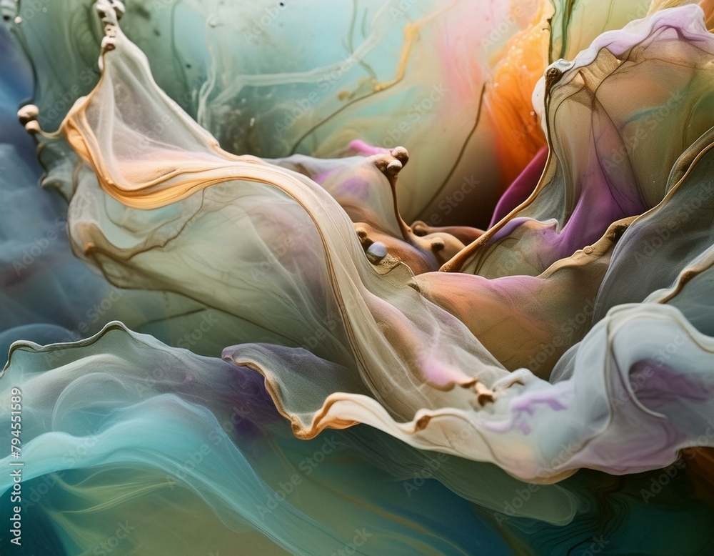 abstract flowing ethereal background - obrazy, fototapety, plakaty 