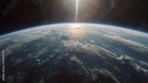 From the window of the space station you can see the distant planet floating in the blackness of space. Its everchanging storms are a reminder of the constant evolution of the universe..