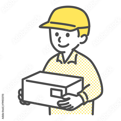 illustration of a man carrying package