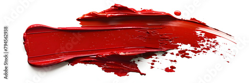 Bold Lipstick Mark - Red Smudge Isolated - Cosmetics White Background