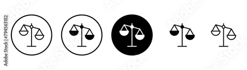 Scales icon vector isolated on white background . Law scale icon. Justice sign