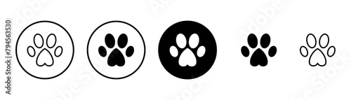 Paw icon vector isolated on white background. Paw Print icon