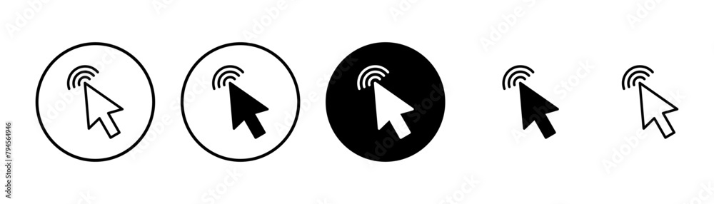 Click icon vector isolated on white background. Cursor icon. Computer mouse click cursor black arrow icons. pointer arrow