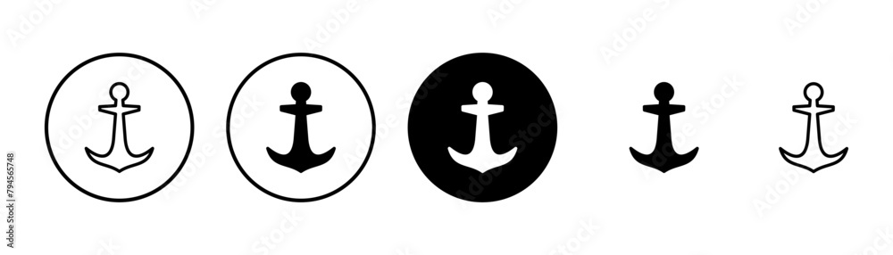 Anchor icon vector isolated on white background.Anchor symbol logo. Anchor marine icon. Anchor icon vector isolated on white background.Anchor symbol logo. Anchor marine icon.