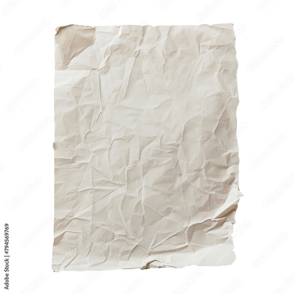 A solitary sheet of paper stands alone against a transparent background A solitary sheet of paper stands alone against a transparent background