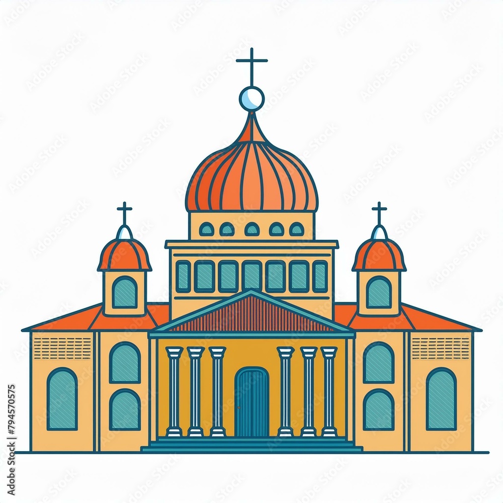 illustration and icon of church