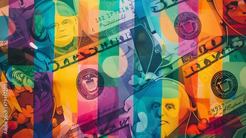 Create an artwork showcasing various money-making opportunities in a colorful way  AI generated illustration