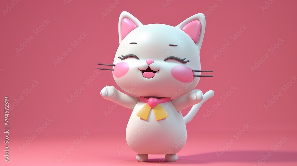 Fototapeta premium Cute ambassador character brought to life in 3D AI generated illustration