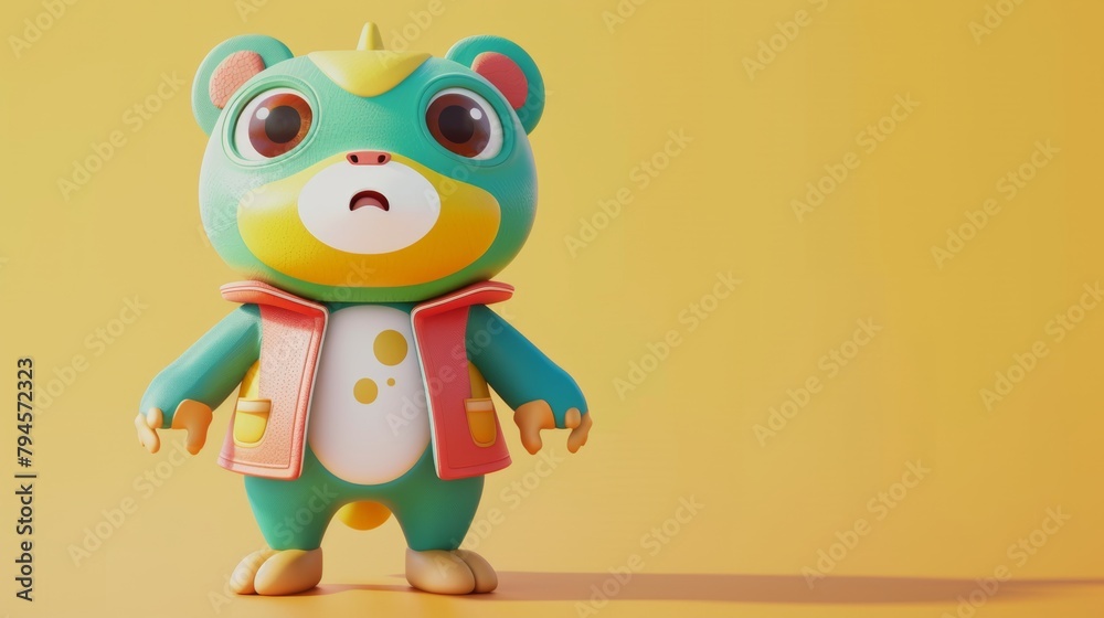 Cute ambassador character brought to life in 3D  AI generated illustration
