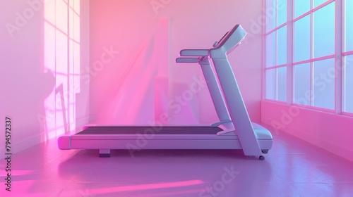 Cute and abstract 3D render of a treadmill AI generated illustration