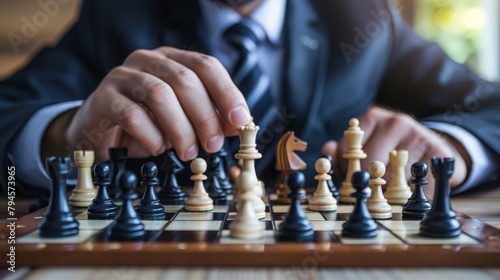 Business Strategy Concept with Chess Game