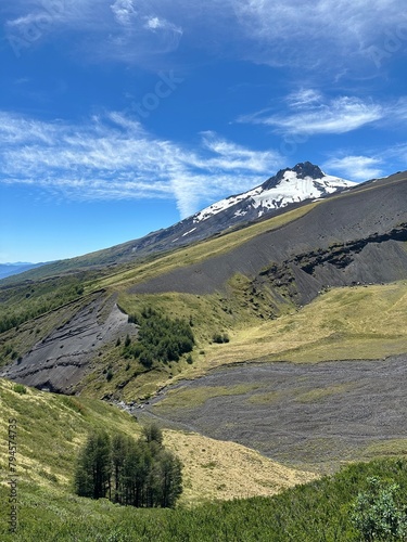 Mocho volcano in the Andes mountain range