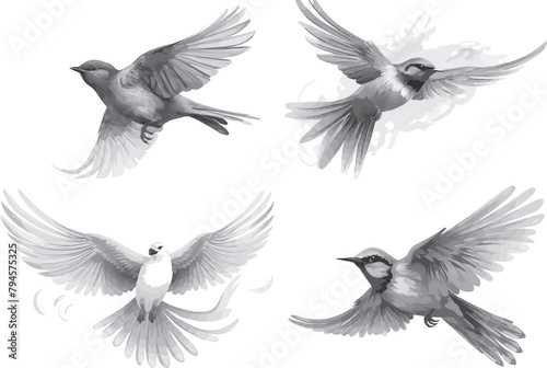 One continuous line drawing of flying up dove. Bird symbol of peace and freedom in simple linear style. Mascot concept for national labor movement icon isolated on white. Doodle vector illustration  © Tanvir