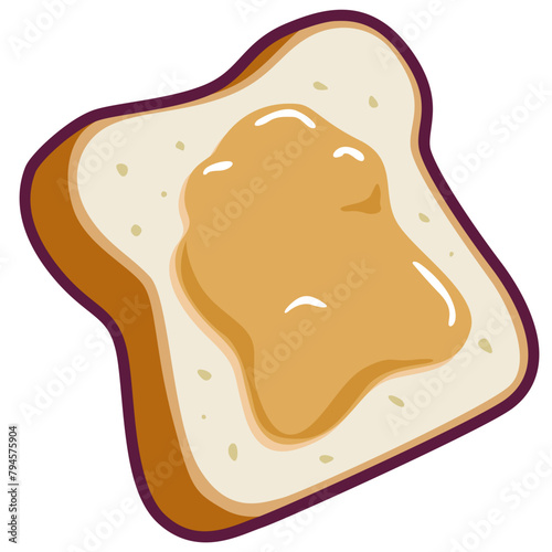 toasted bread cartoon digital sticker