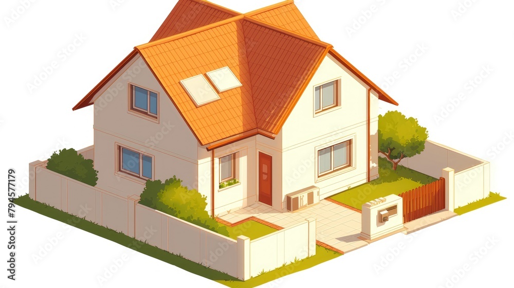 2d illustration of a house on a white background