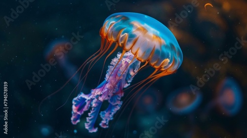 Jellyfish swimming in vast ocean © 2rogan