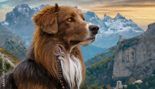 Platinum Beard Eagle Dog - A dog with the sharp eyes and beak of an eagle photo