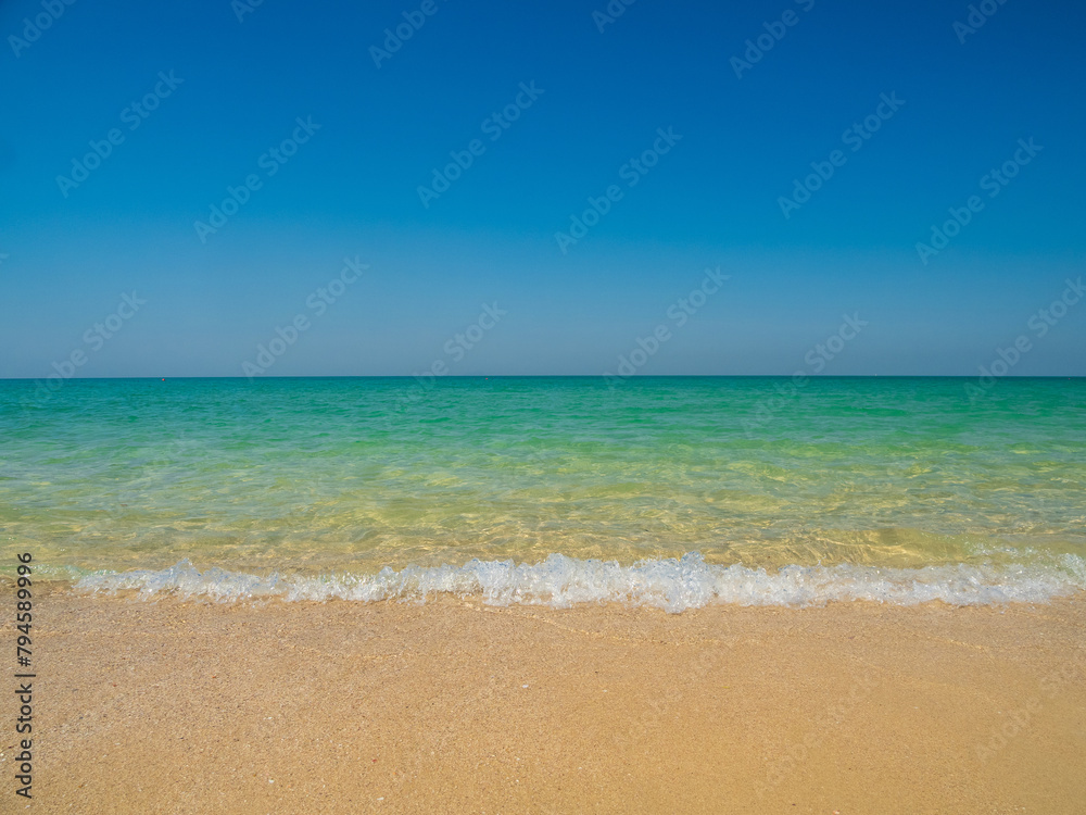 Horizon Landscape summer season panorama front view point tropical sea beach white sand clean and blue sky background calm nature ocean beautiful wave water travel at Sai Kaew Beach thailand holiday Horizon Landscape summer season panorama front view point tropical sea beach white sand clean and blue sky background calm nature ocean beautiful wave water travel at Sai Kaew Beach thailand holiday