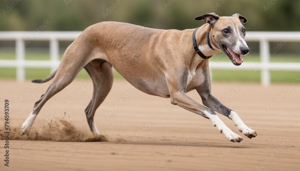 Greyhound Running at Full Speed