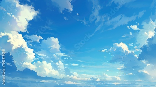 Clouds drifted lazily across the vast expanse of sky photo