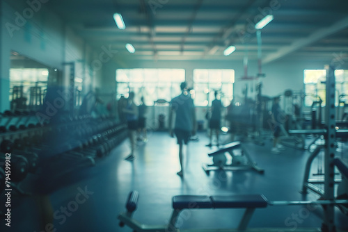 blurred scene of crowded Gym