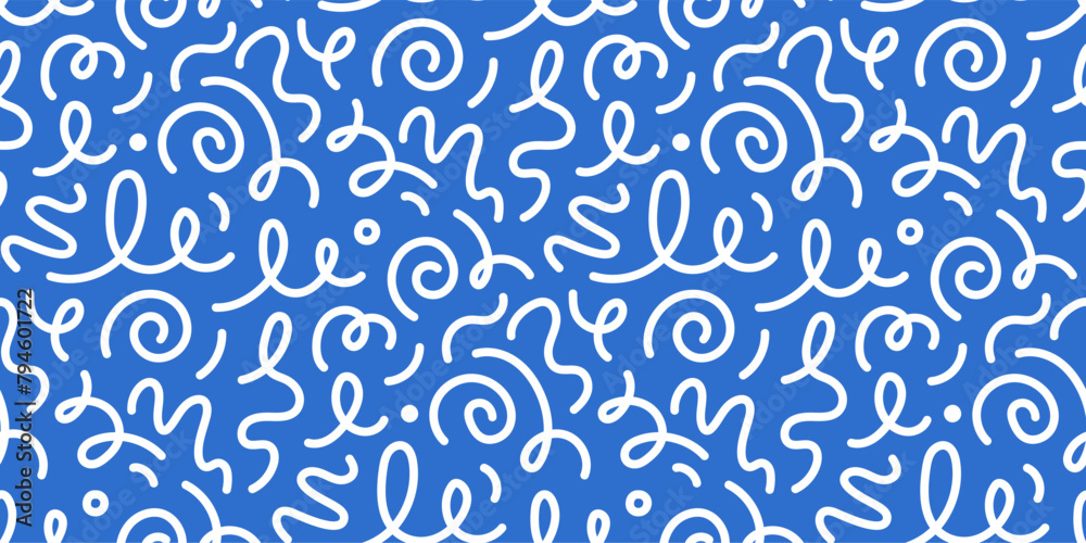 Kid line color seamless pattern. Abstract cute children party squiggle background design. Fun kid color line seamless pattern. Cute abstract children background. Vector illustration Kid line color seamless pattern. Abstract cute children party squiggle background design. Fun kid color line seamless pattern. Cute abstract children background. Vector illustration