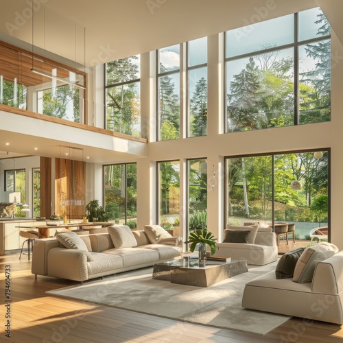 Beautiful living room interior in new luxury home  © millionaire