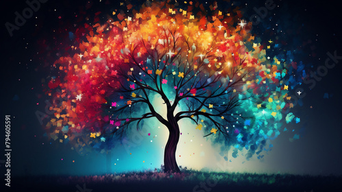 tree with rainbow © Digital Waves