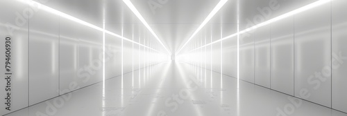 White futuristic corridor with neon lighting © InfiniteStudio