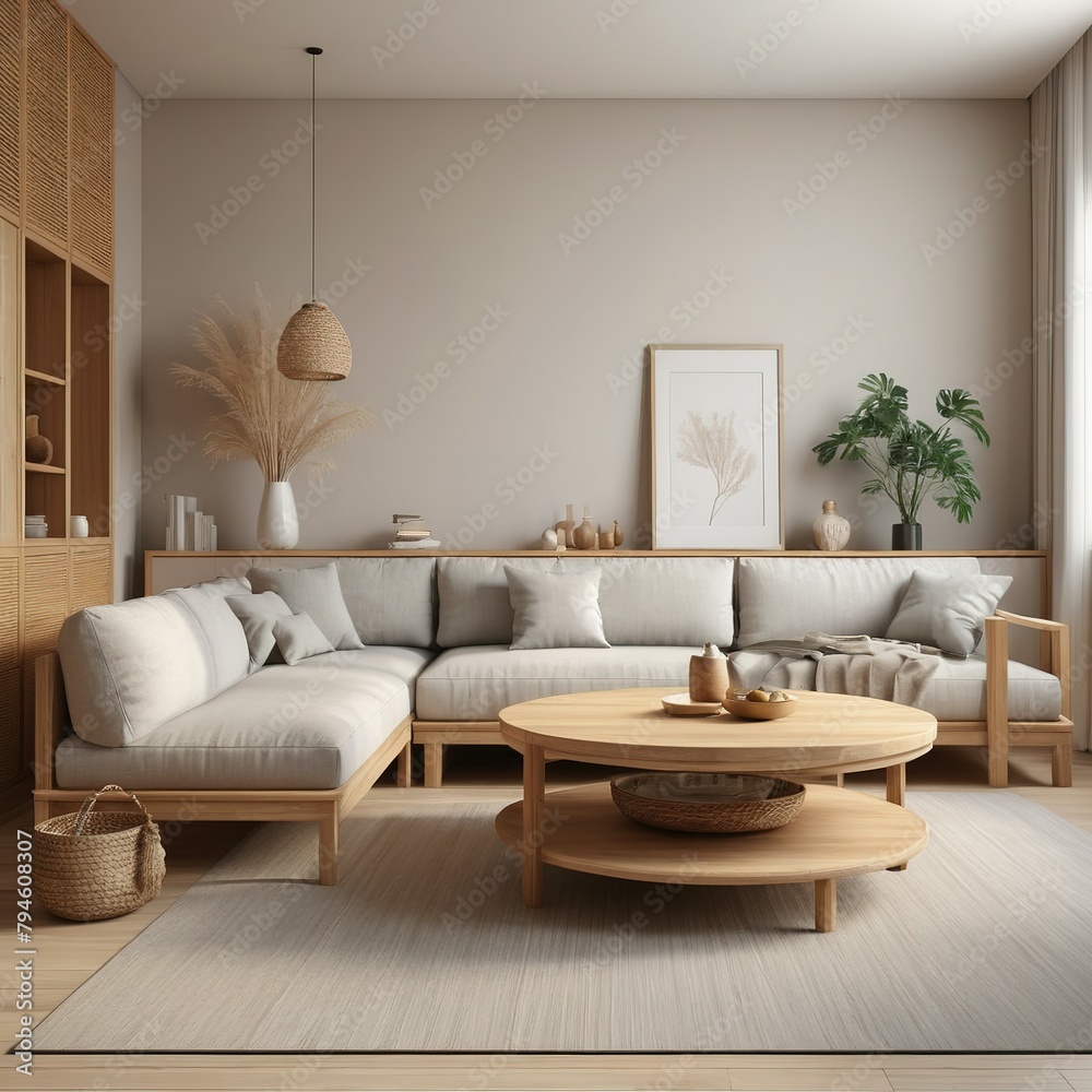 Mockup poster frame in minimalist modern interior background, 3d render. Frame poster mockup in Boho style interior 3d rendering, Mockup poster frame in minimalist modern interior background, 3d render. Frame poster mockup in Boho style interior 3d rendering,