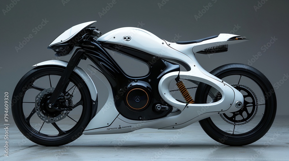 Obraz premium a white futuristic motorcycle