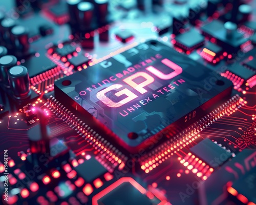 GPU Graphic Processing Unit chip with circuit board 