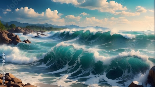 beautiful background with beautiful waves