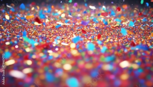 'Particles. Colored Abstract Rendering confetti Chaotic modern three-dimensional particle cube background bokeh texture science fiction contemporary blue render structure design wallpaper rend'