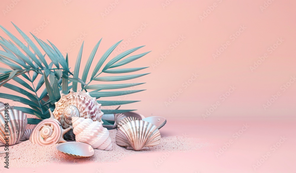 Obraz premium Abstract Tropical Render - Wallpaper - Banner design