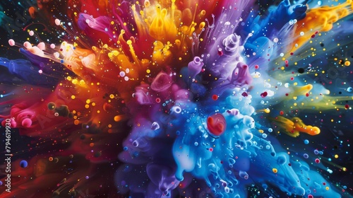 A mix of chemical compounds erupts into a glorious display of bright and bold explosions each one a new color sensation. photo
