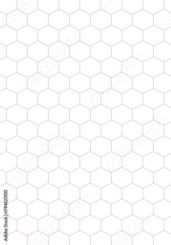  Hexagonal honeycomb shaped illustration background.
