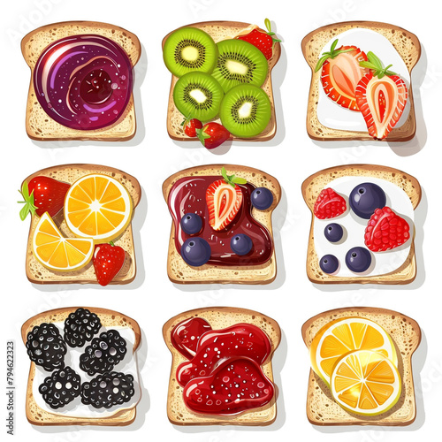 Wallpaper Mural Toast with Fruit Jam Clipart Collection Torontodigital.ca