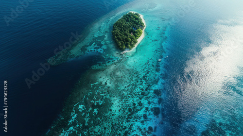 aerial photography of the blue sea