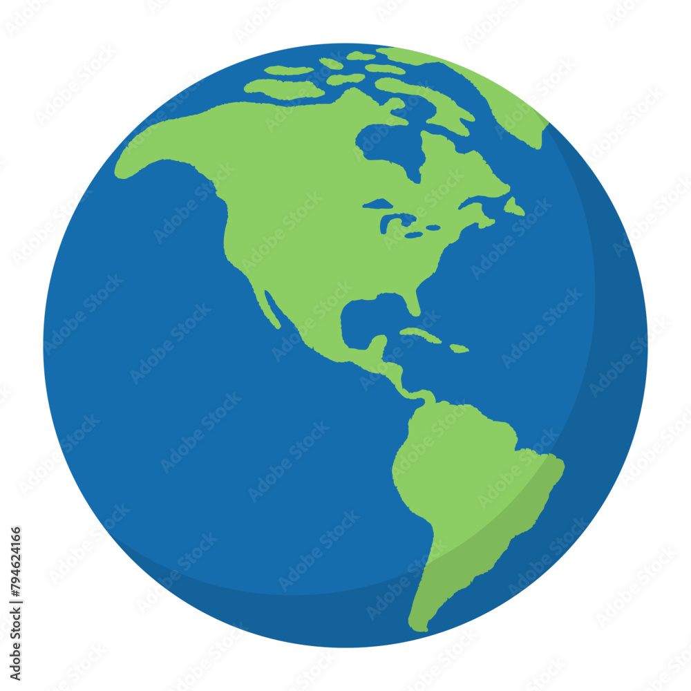 SDGsやエコロジーイメージのアメリカを中心にした地球ベクターイラスト SDGsやエコロジーイメージのアメリカを中心にした地球ベクターイラスト
