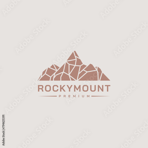 Vintage Rocky mountain logo design