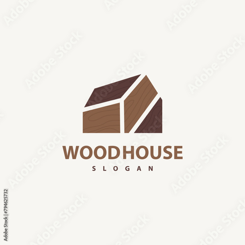 Wood house vector logo design 6