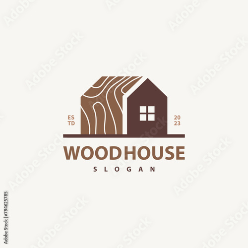 Wood house vector logo design 9