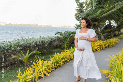 Tranquil Maternity Walk by the Sea