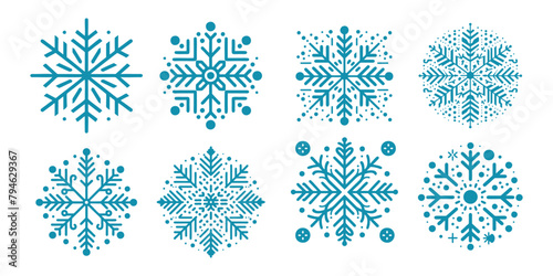 Snowflake set vector illustration