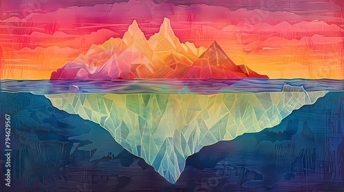Glacier world landscape abstract poster background