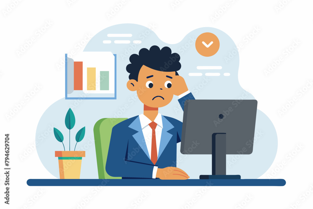 a man is very worried cartoon vector illustration a man is very worried cartoon vector illustration