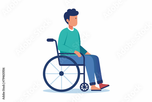 A man is sitting in a wheelchair vector illustration