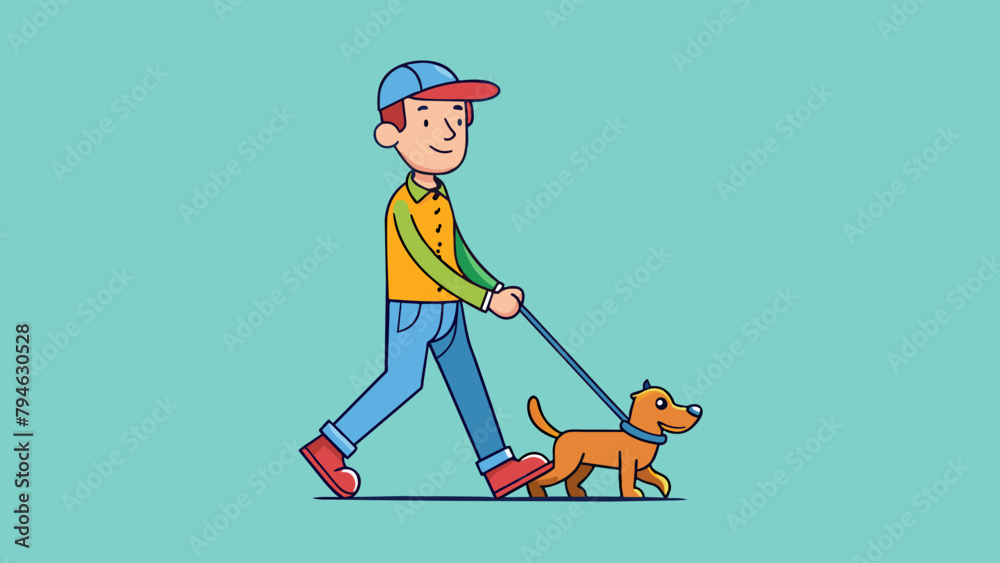 A man walks with a dog vector illustration A man walks with a dog vector illustration
